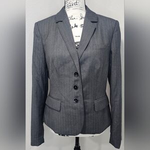 Calvin Klein Women's Gray Pinstripe Dress Suit Blazer Business Jacket Size 4